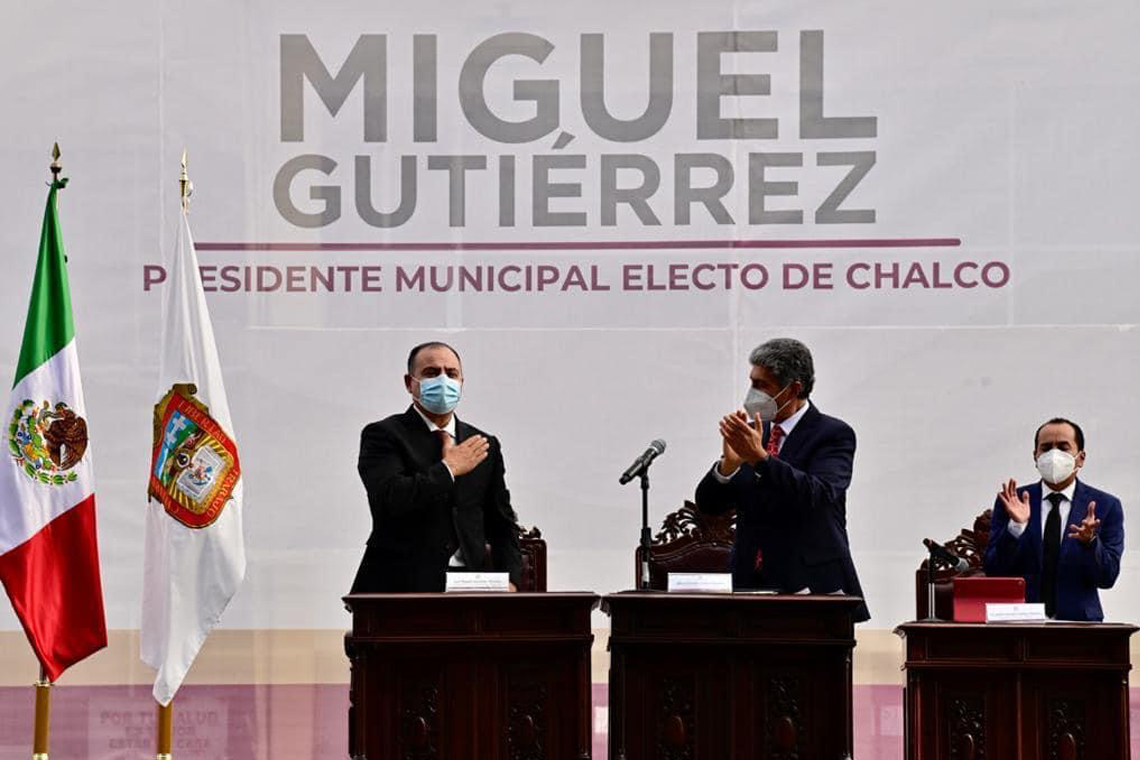 Boletín 299.-Con el respaldo de  más de 12 mil personas, Miguel Gutiérrez toma protesta como Presidente Municipal de Chalco.