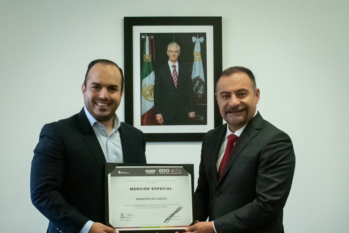 Boletín 125.-Gobierno de Chalco recibe Mención Especial del Instituto Hacendario del Estado de México.