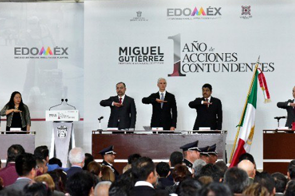 Boletín 133.-Miguel Gutiérrez rinde su Primer Informe ante el Gobernador del Edoméx