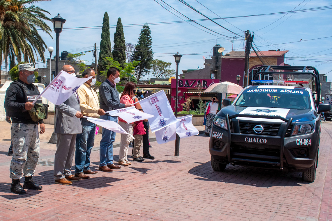 Boletín 242.- Gobierno de Chalco entrega patrullas para San Pablo y Huitzilzingo