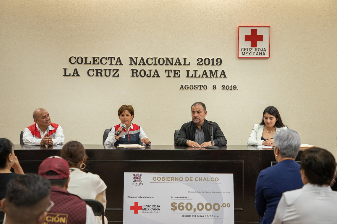 Boletín 90.-Gobierno de Chalco dona 60 mil pesos a la Cruz Roja Mexicana