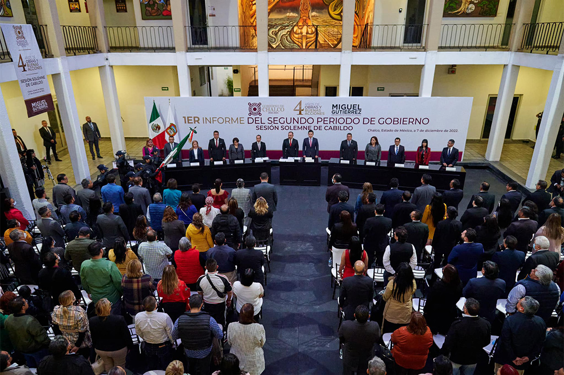 Boletín 133.- Miguel Gutiérrez presenta su Primer Informe de Gobierno en Sesión solemne de Cabildo