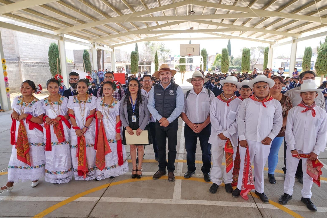 Boletín 157.- Miguel Gutiérrez entrega obras educativas en Chimalpa, Xico Nuevo y Huitzilzingo