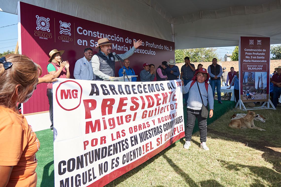 Boletín 238.- Miguel Gutiérrez entrega obras hidráulicas por más de 16 millones de pesos en Miraflores y Huexoculco