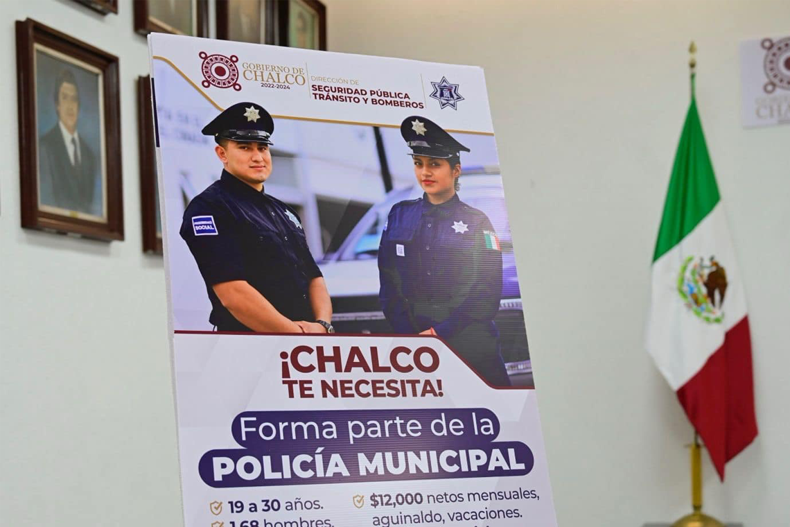 Boletín 290.- Gobierno de Chalco presenta la Convocatoria para la Policía Municipal