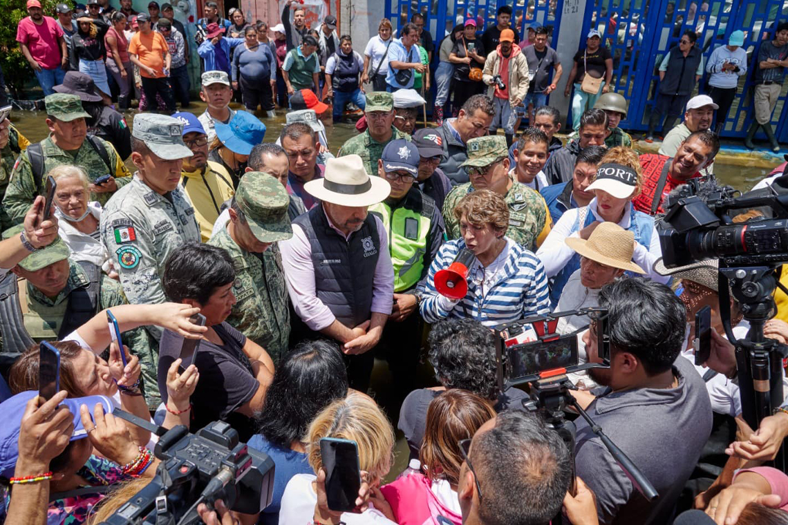 Boletín 299.- Miguel Gutiérrez recibe a la Gobernadora del Estado de México para atender emergencia por lluvias