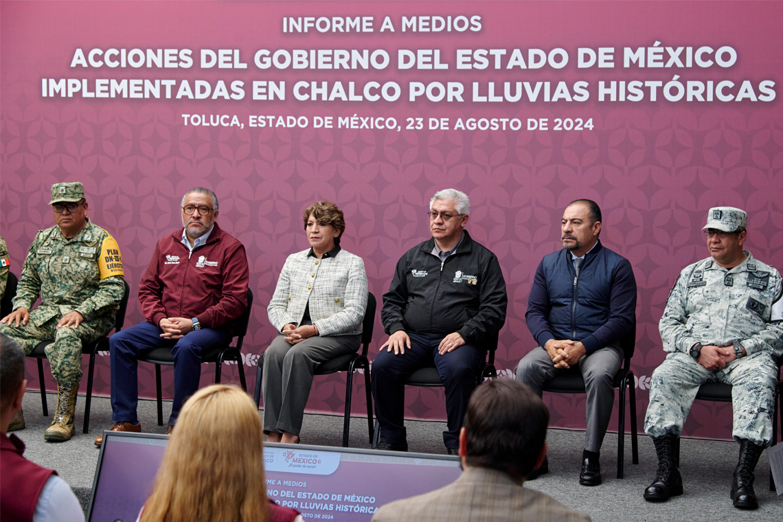 Boletín 300.- Miguel Gutiérrez acompaña a la Gobernadora a su Informe de Actividades por las inundaciones en Chalco