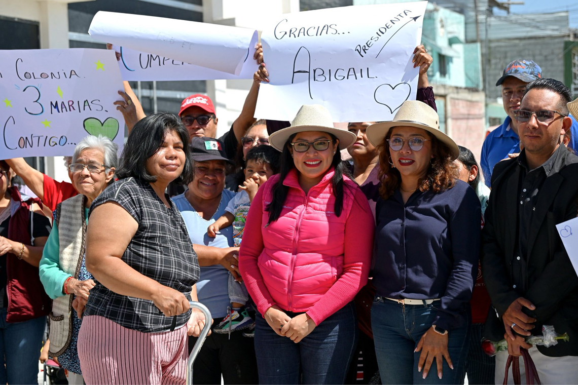 Boletín 100.- Abigail Sánchez entrega pavimentación en Tres Marías