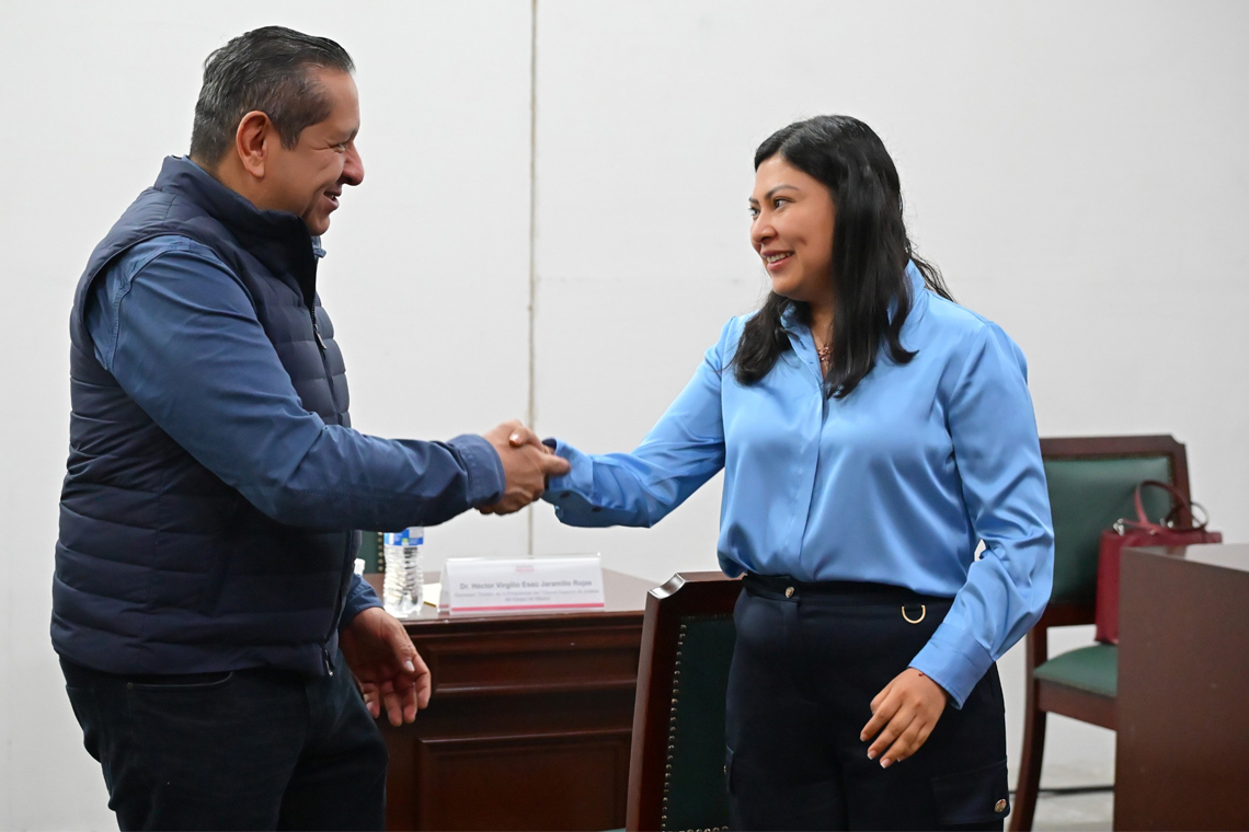 Boletín 168.- Abigail Sánchez recibe a Magistrado Macedo para Audiencias Ciudadanas en Chalco